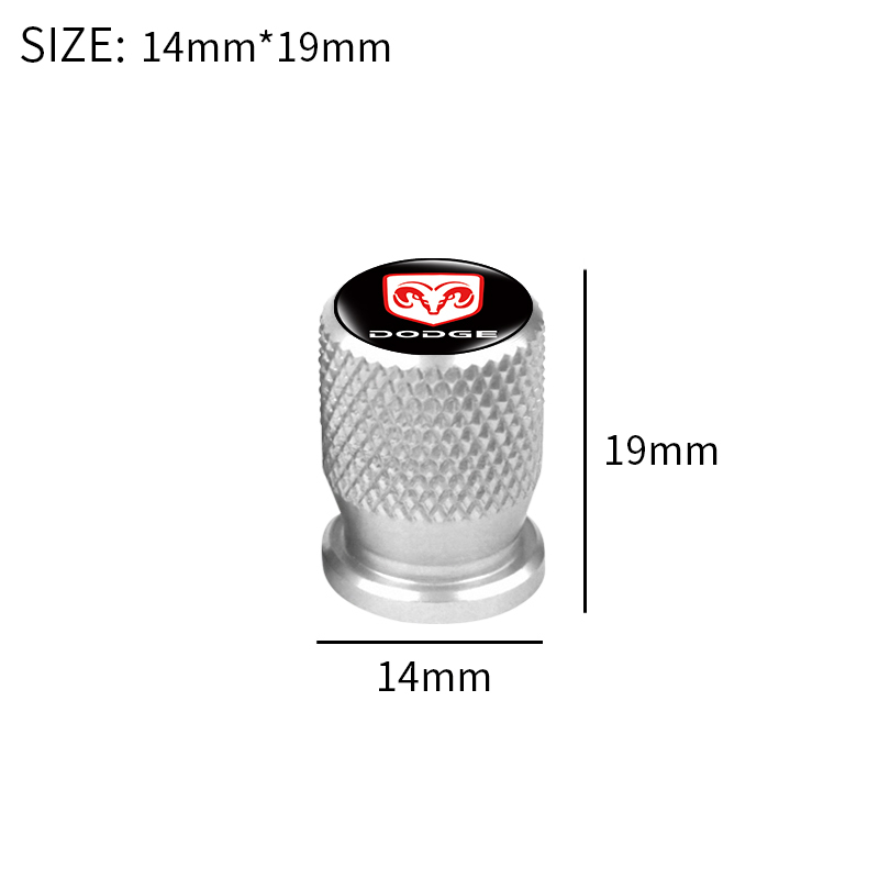 Bộ 4 Nắp Van Bánh Xe Hơi 3D Bằng Hợp Kim Chống Rò Rỉ In Logo Dodge Caliber Journey Ram Durango SRT