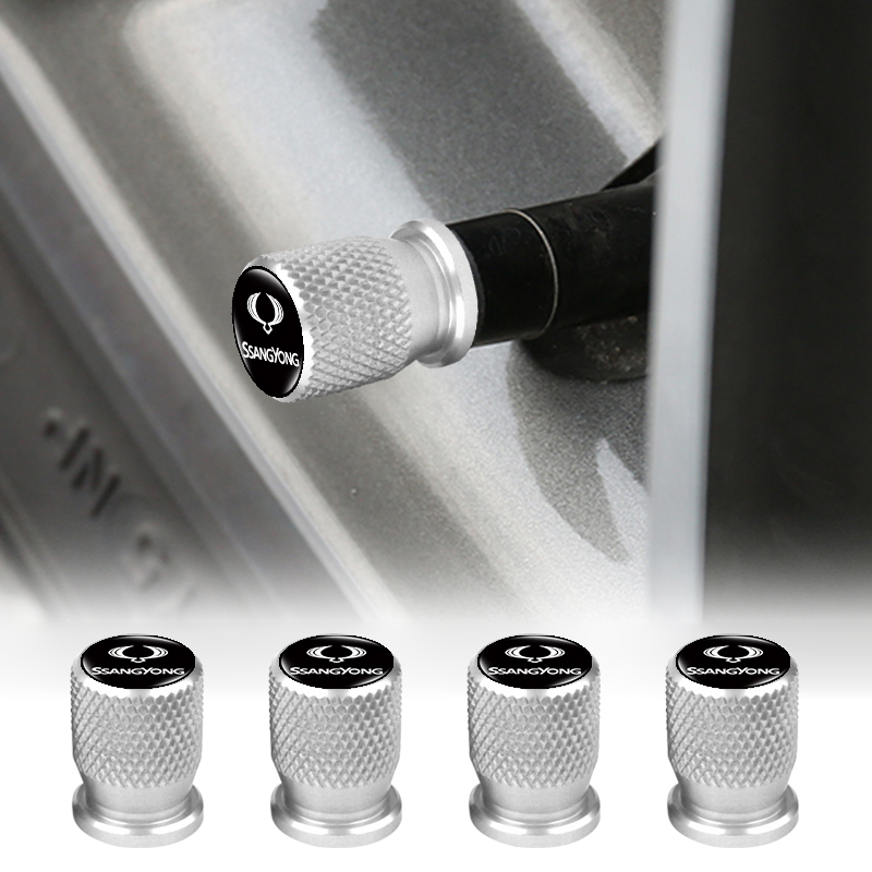 Set 4 Nắp Van Bánh Xe Hơi Bằng Nhôm Chống Rò Rỉ Cho SsangYong Actyon Turismo Rodius Rexton Korando Kyron