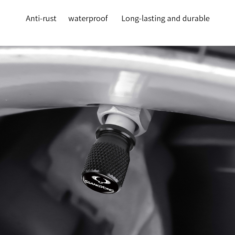 Set 4 Nắp Van Bánh Xe Hơi Bằng Nhôm Chống Rò Rỉ Cho SsangYong Actyon Turismo Rodius Rexton Korando Kyron