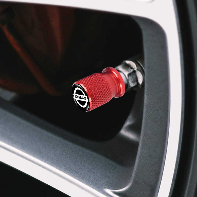 Set 4 Nắp Van Bánh Xe Hơi 3D Bằng Nhôm Chống Rò Rỉ Cho Nissan Tiida Teana Skyline Juke X-trail Almera Qashqai 350Z 370Z 240SX