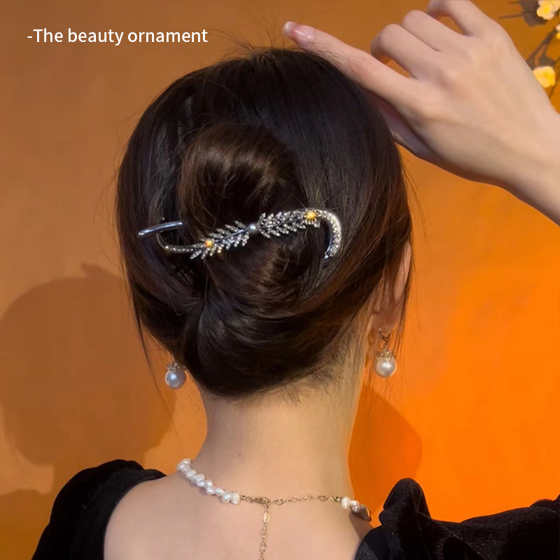 Kẹp Tóc Dạng Xoắn Đính Đá zircon Phiên Bản Hàn Quốc Tinh Tế Mới Cho Nữ