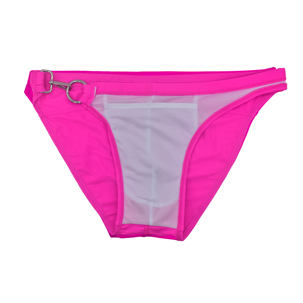 Quần Bơi Lưng Thấp Màu Trơn Có Khóa Kim Loại Quyến Rũ Thời Trang Cho Nam GG546