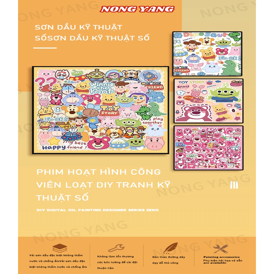 Nong Yang-30*40CM-khâu phim hoạt hình-tranh số hóa-tranh tô màu theo số-tô tranh theo số-tranh vẽ theo số-tranh vẽ theo số-Tranh sơn dầu số hóa