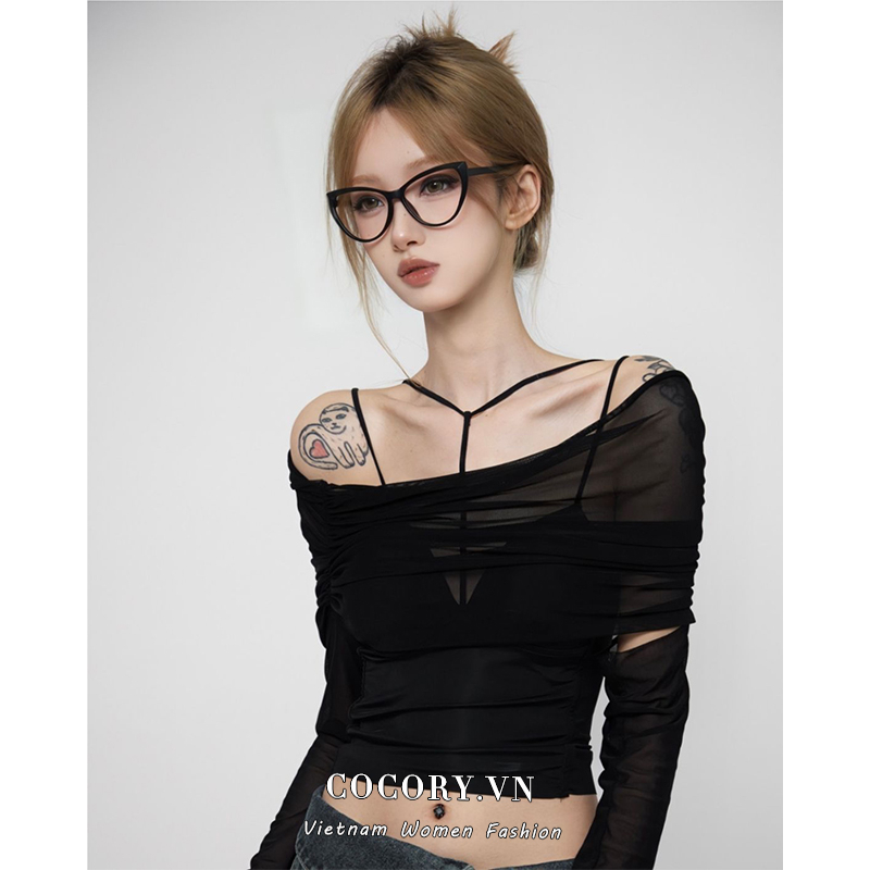 Cocory vn Áo Thun Hai Dây Co Giãn Chống Nắng Thời Trang Mùa Hè Quyến Rũ Cho Nữ