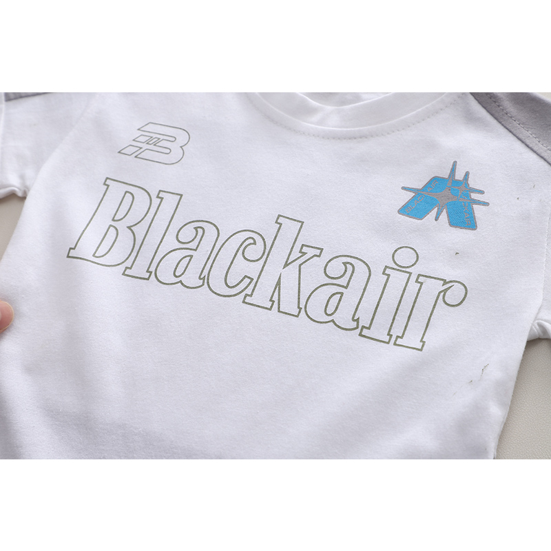 Set Áo Thun Tay Ngắn Cổ Tròn In Chữ + Quần Short Cotton Họa Tiết Hoạt Hình Thời Trang Mùa Hè Kích Thước 80-120cm