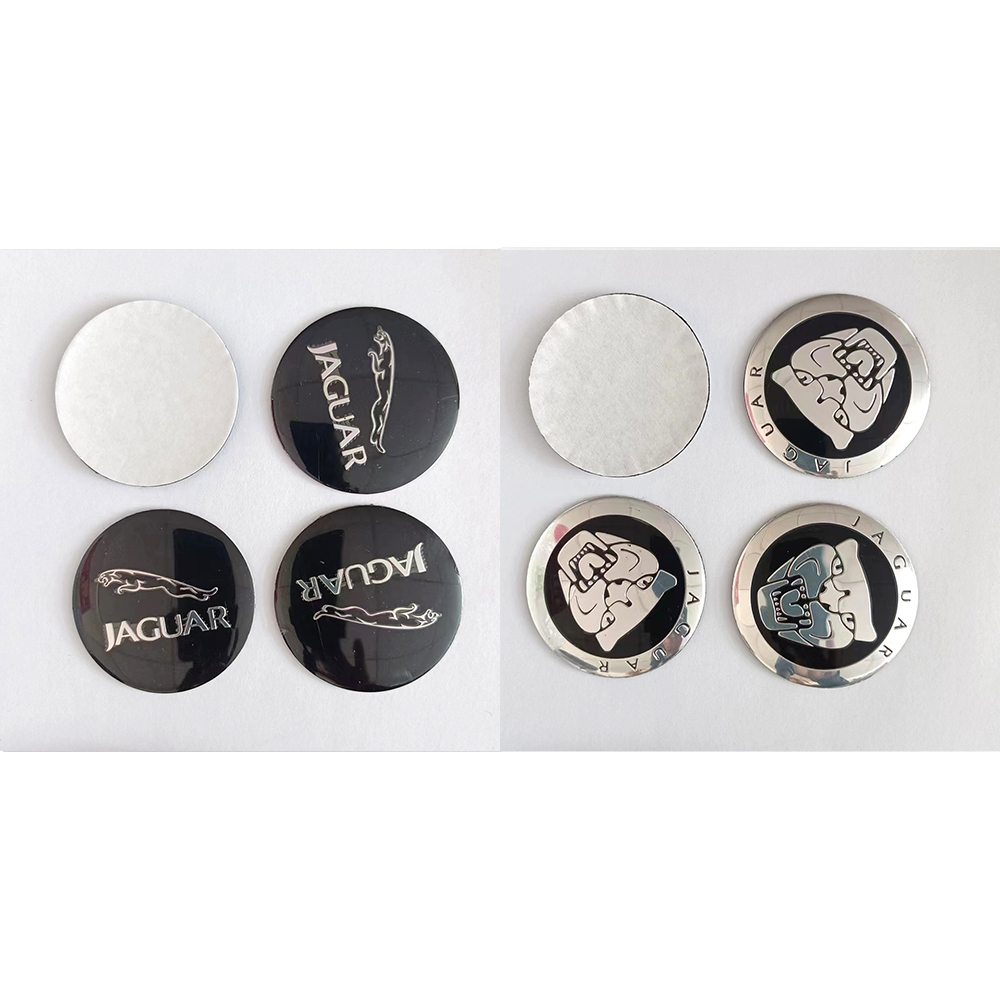 Set 4 Miếng Dán logo jaguar 56mm Trang Trí Trung Tâm Bánh Xe Hơi