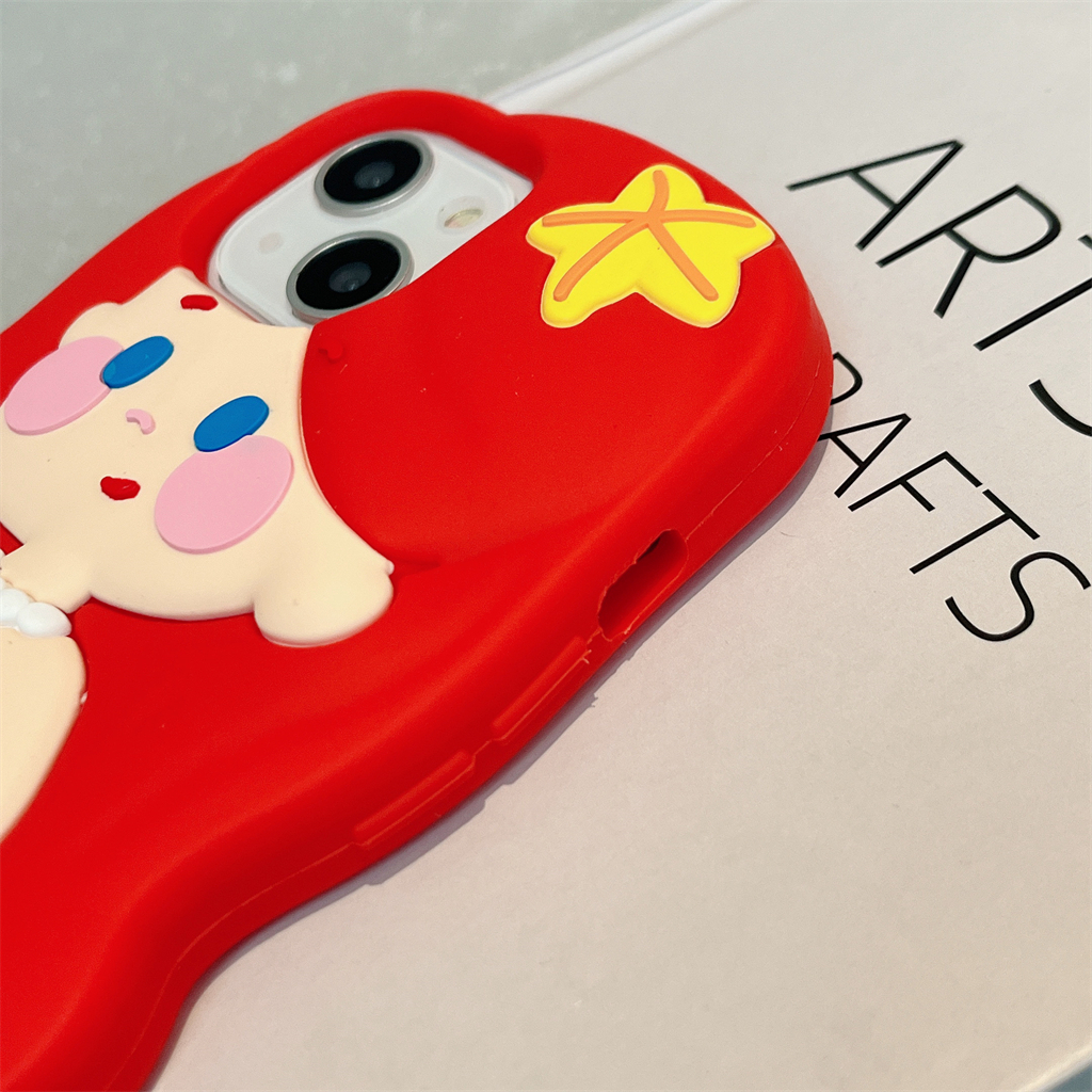 Ốp Điện Thoại Silicone In Hình Nàng Tiên Cá Cho iPhone 14ProMax 13 iPhone 11 12Promax