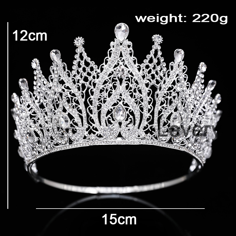 Băng Đô Hình Vương Miện Đính Pha Lê Kim Cương Có Thể Điều Chỉnh Cho Miss Pageant