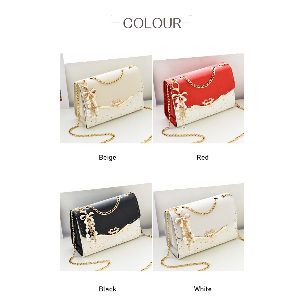 MOWEIKAIDI Túi Xách Đeo Vai Phối Dây Xích Phong Cách Thời Trang Hàn Quốc Dành Cho Nữ