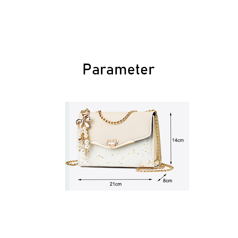 MOWEIKAIDI Túi Xách Đeo Vai Phối Dây Xích Phong Cách Thời Trang Hàn Quốc Dành Cho Nữ