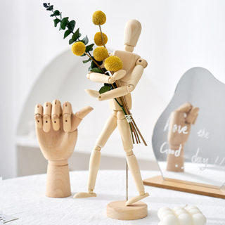 Đồ trang trí Người Bằng Gỗ Có Khớp Động Dùng Trang Trí Bàn Làm Việc, Mô hình búp bê gỗ, Ma Nơ Canh Gỗ 8in 14 Hình Dạng Có Khớp Xoay Cho Họa Sĩ MARGIE D.
