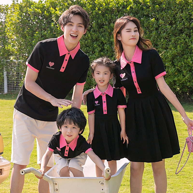 Áo Thun Gia Đình Có Cổ Thời Trang Năng Động