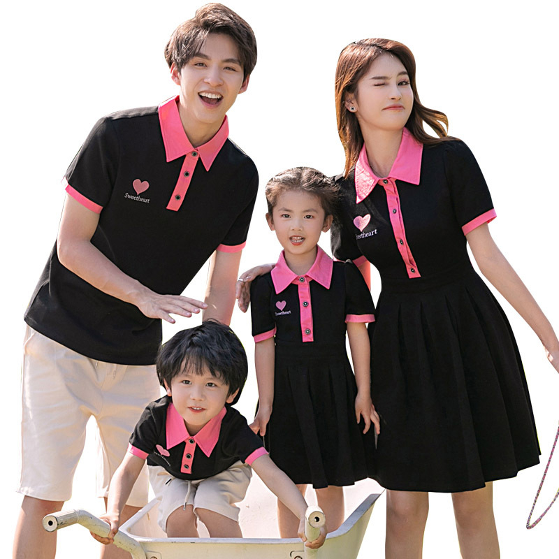 Áo Thun Gia Đình Có Cổ Thời Trang Năng Động