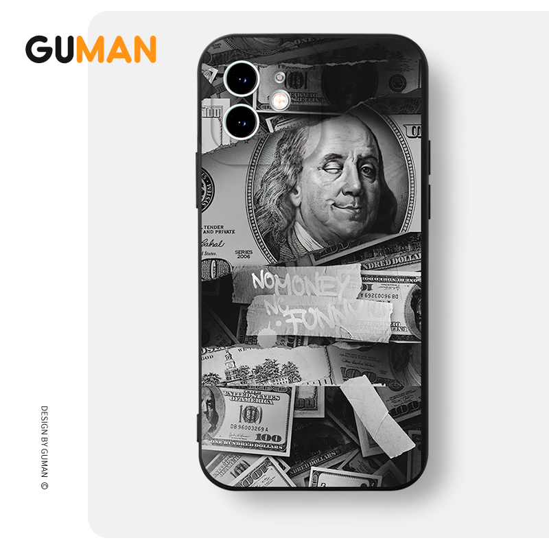 Ốp lưng GUMAN Mềm ngầu nam đen dễ thương đẹp Cho iPhone 15 14 13 12 11 Pro Max SE 2020 X XR XS 8 7 ip 6S 6 Plus kute XYB1693