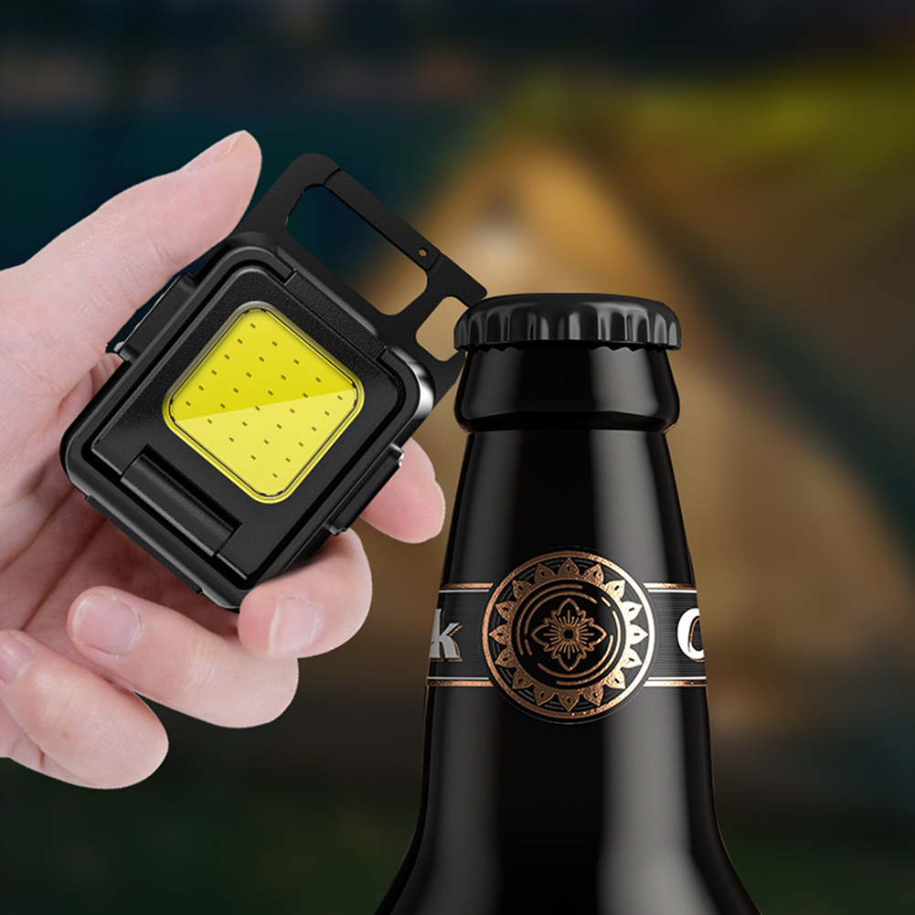 Đèn móc khóa COB, Đèn làm việc hai mặt có từ tính, 4 chế độ chiếu sáng, Đèn pin mini siêu sáng 800lumens, Đèn cắm trại