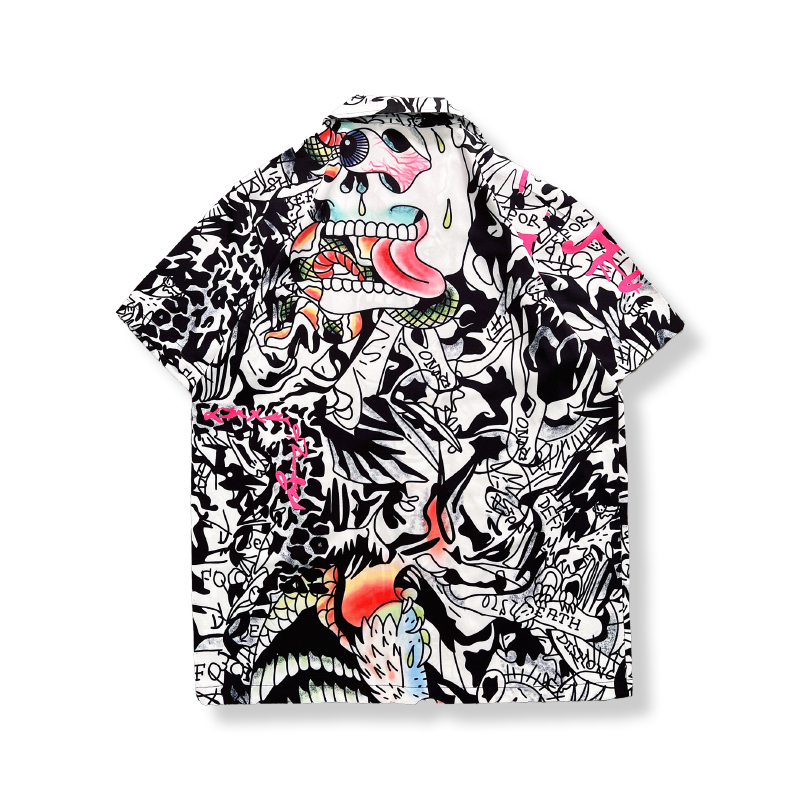 Áo Sơ Mi In Họa Tiết Graffiti Phong Cách Vintage Thời Trang Mùa Hè Hàng Mới 2023 Dành Cho Nam