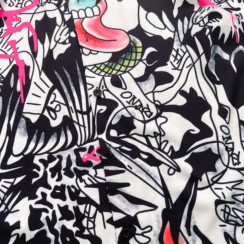 Áo Sơ Mi In Họa Tiết Graffiti Phong Cách Vintage Thời Trang Mùa Hè Hàng Mới 2023 Dành Cho Nam
