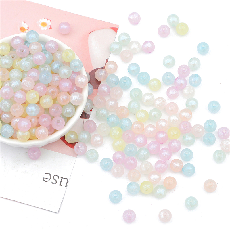 Chuỗi Hạt Acrylic 6mm Nhiều Màu Sắc Dùng Làm Trang Sức Thủ Công