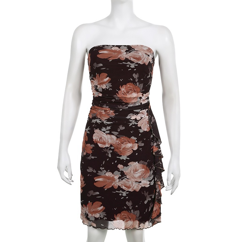 Đầm Mini Không Tay Hở Vai Y2k Phong Cách Đường Phố Quyến Rũ Cho Nữ