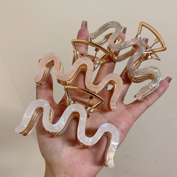 Kẹp Tóc Hình Chữ M Bằng Hợp Kim Phong Cách Hàn Quốc Đơn Giản Dành Cho Nữ