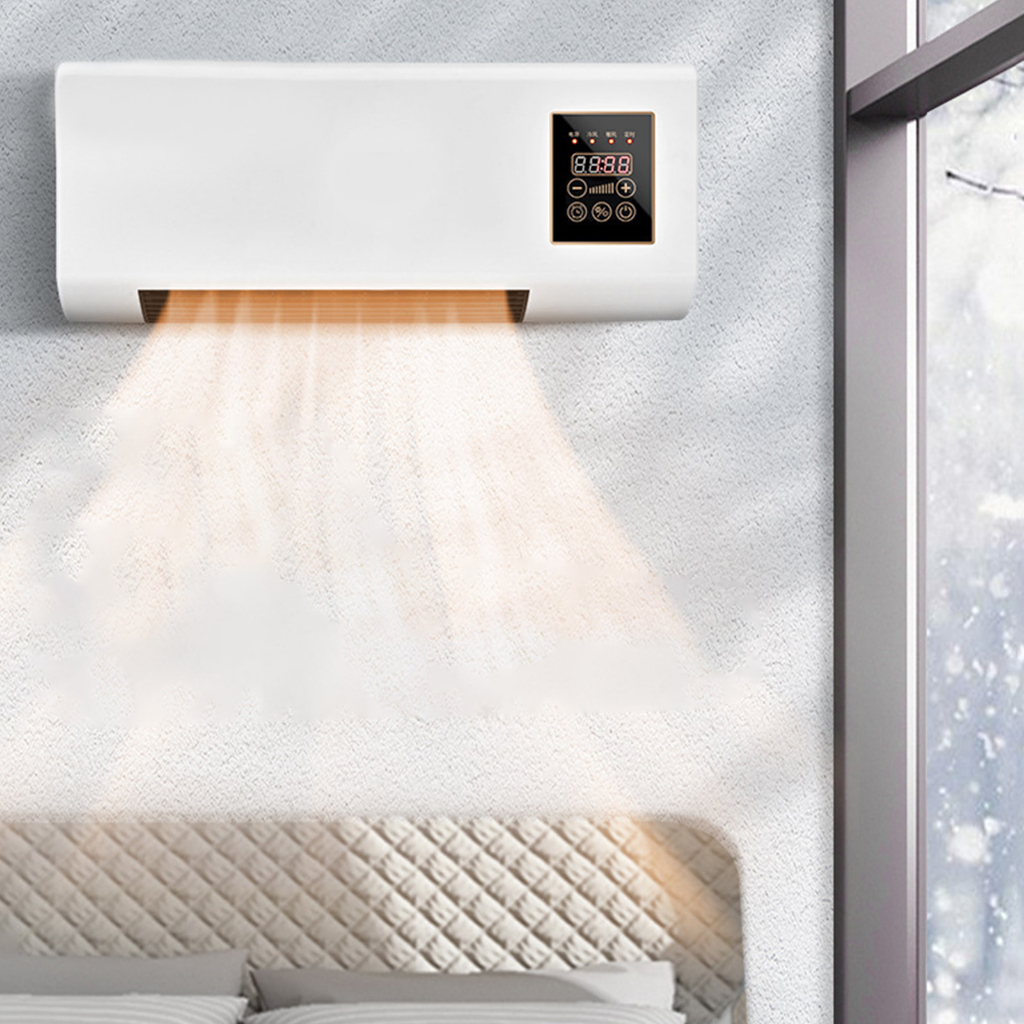 Quạt gió mát Treo Tường Mini,Quạt treo tường Làm Mát Và Sưởi Ấm Có Điều Khiển Từ Xa Cho Phòng Ngủ Khách- Quạt thông thường THREELIVES