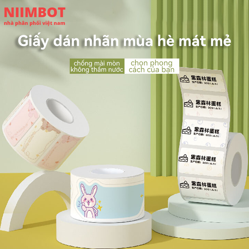 Nhãn Dán Ghi Tên Tự Dính Chống Thấm Nước 16 Phong Cách NIIMBOT B21 / B3s