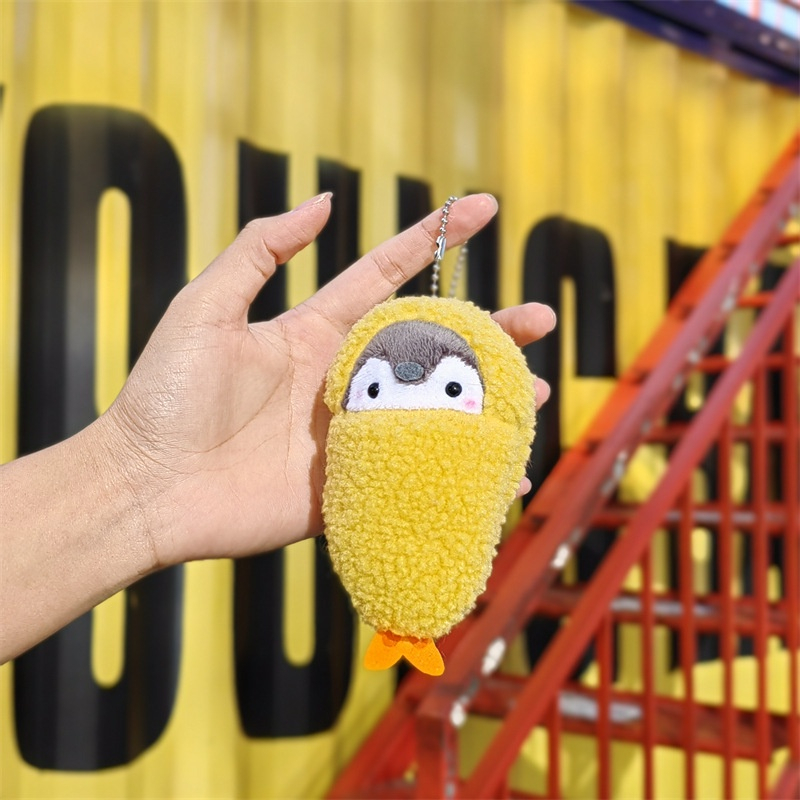 HT XIANSHENG Móc Khóa Chim Cánh Cụt Nhồi Bông Dễ Thương