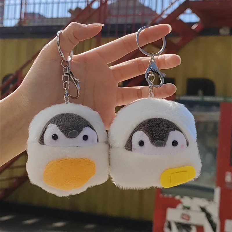 HT XIANSHENG Móc Khóa Chim Cánh Cụt Nhồi Bông Dễ Thương