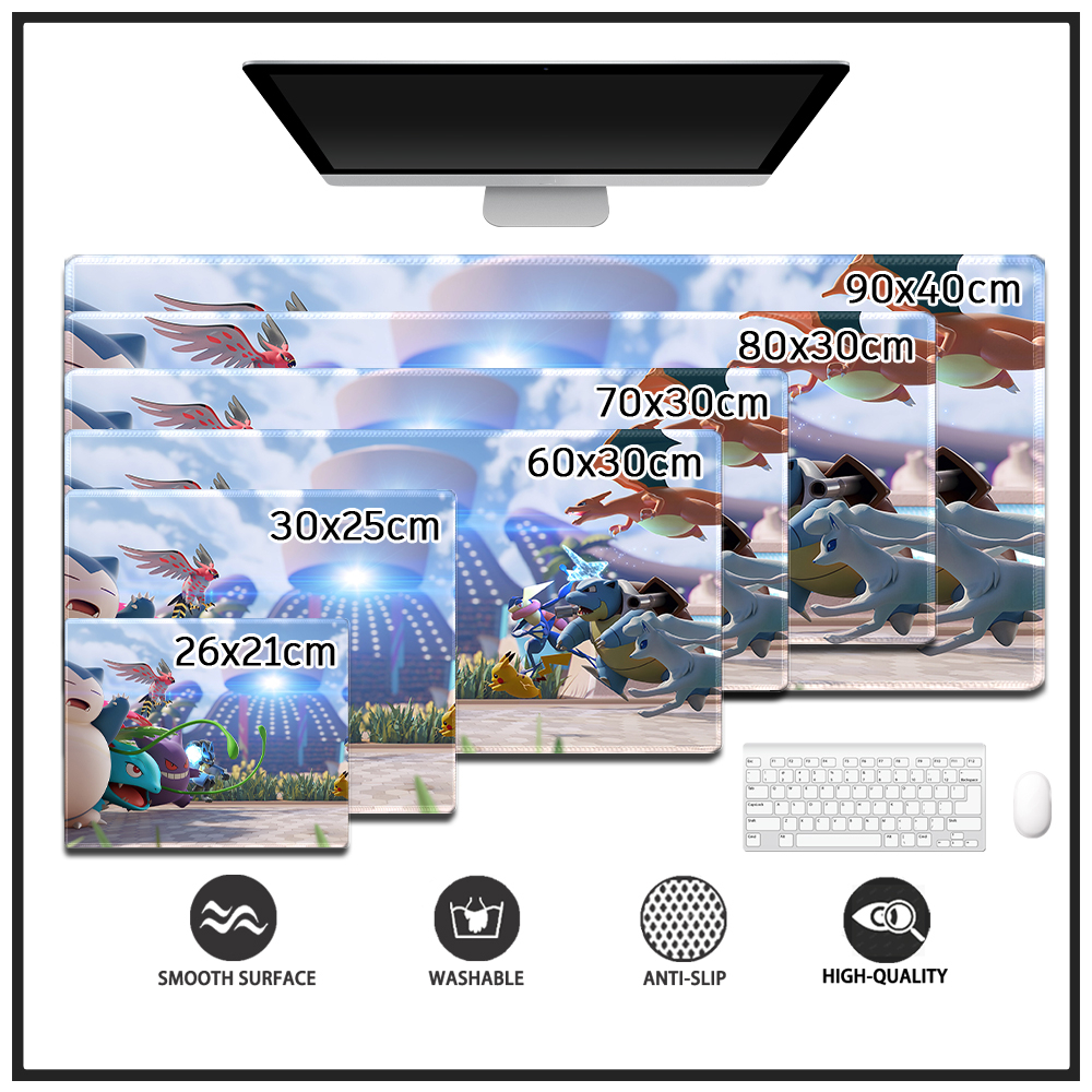 Tấm Lót Chuột Và Bàn Phím Máy Tính Bằng Cao Su Thêu Hình Pokemon Cỡ Lớn Tùy Chỉnh Tiện Dụng