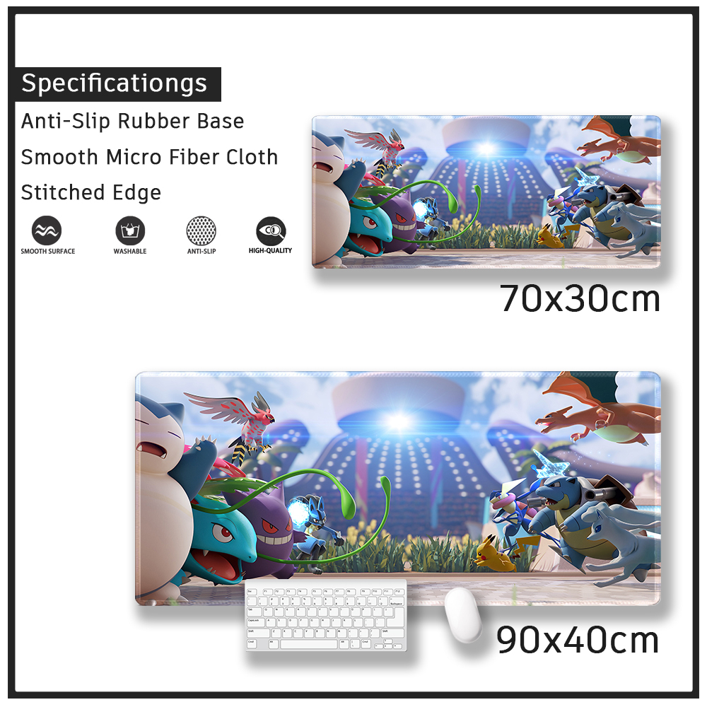 Tấm Lót Chuột Và Bàn Phím Máy Tính Bằng Cao Su Thêu Hình Pokemon Cỡ Lớn Tùy Chỉnh Tiện Dụng