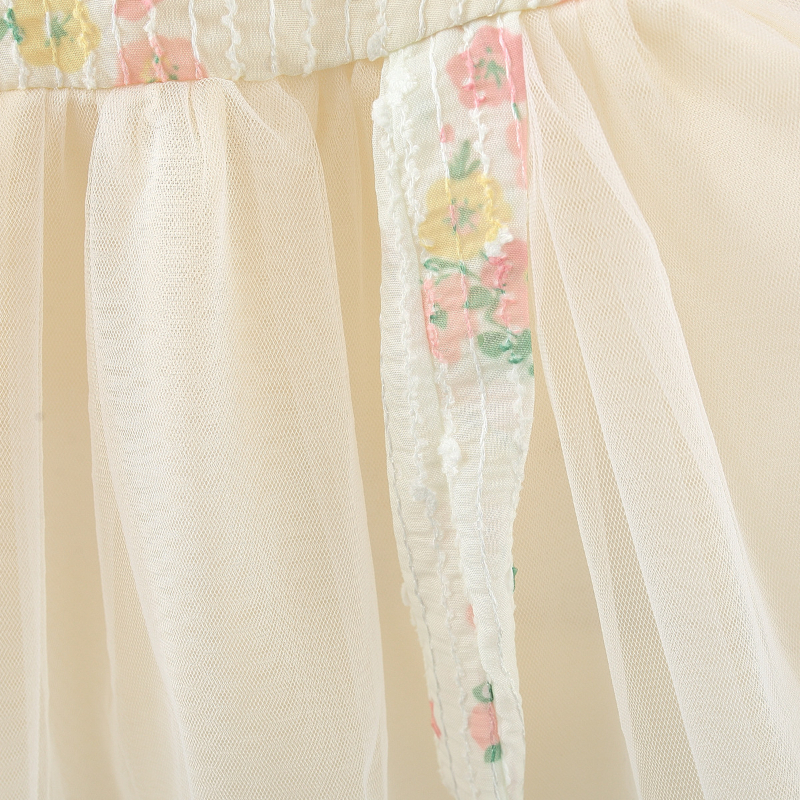 Đầm Công Chúa Hán Phục Phối Lưới Thêu Hoa Cài Nút Kiểu Trung Hoa Dễ Thương Cho Bé Gái