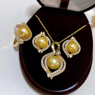  Set Vòng cổ Và Đôi Khuyên Tai Mạ Bạc Đính Ngọc Trai Xinh Xắn Dành Cho Nữ 