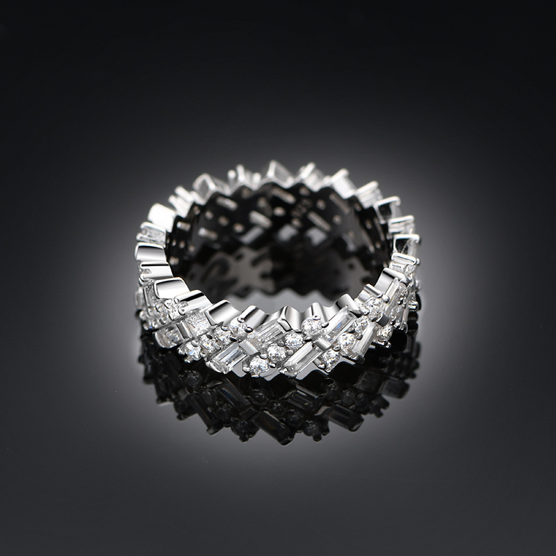 ZC-020 Nhẫn nữ 925 bạc nguyên chất, Nhẫn Zircon chất lượng cao