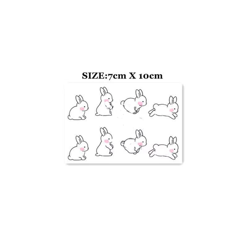 Hình Xăm Dán Tạm Thời Chống Nước Lâu Trôi Họa Tiết Thỏ Dễ Thương Cho Nam Và Nữ