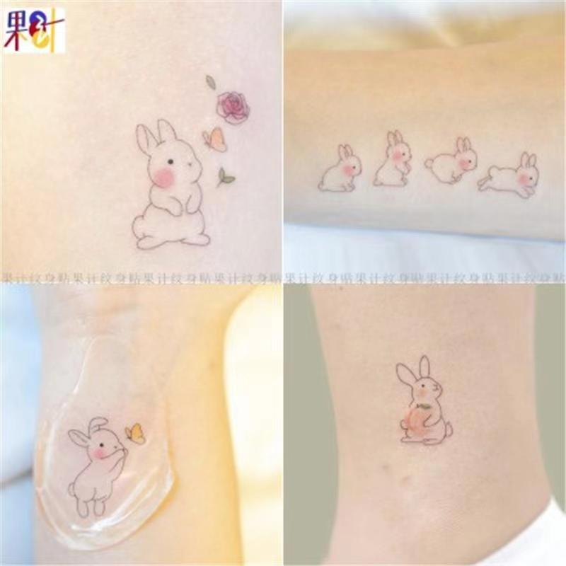 Hình Xăm Dán Tạm Thời Chống Nước Lâu Trôi Họa Tiết Thỏ Dễ Thương Cho Nam Và Nữ
