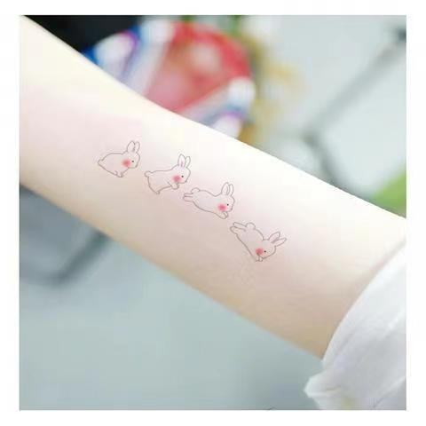 Hình Xăm Dán Tạm Thời Chống Nước Lâu Trôi Họa Tiết Thỏ Dễ Thương Cho Nam Và Nữ