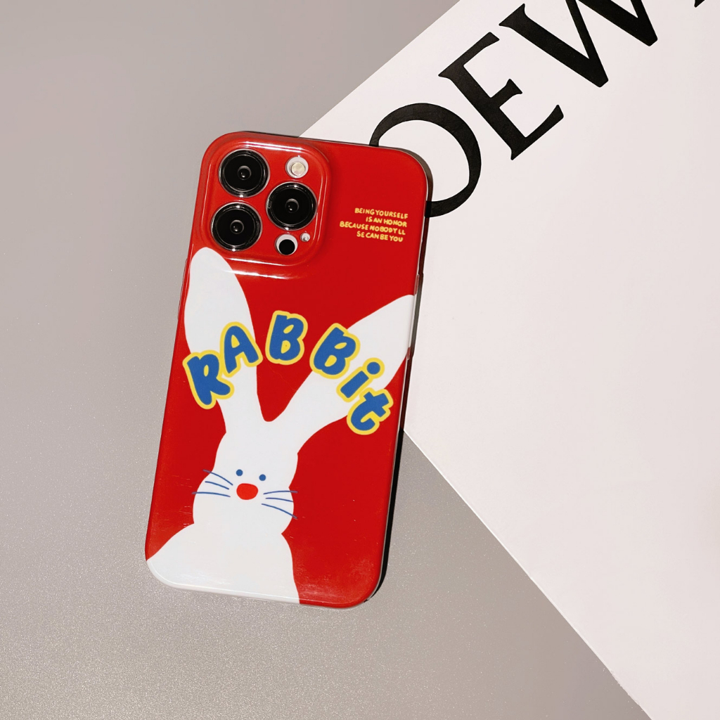 Ốp Điện Thoại Hình Thỏ Chống Rơi Chống Dấu Vân Tay Cho iPhone 11 12 13Pro 7 / 8plus 14 xr xsmax x 11Promax 13 14Pro