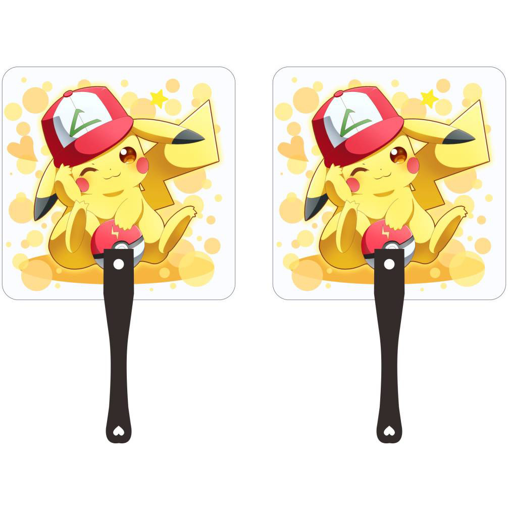 Anime Quạt tròn nhựa 25cm in theo 2 mặt