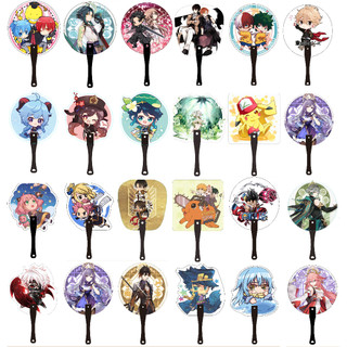 Anime Quạt tròn nhựa 25cm in theo 2 mặt
