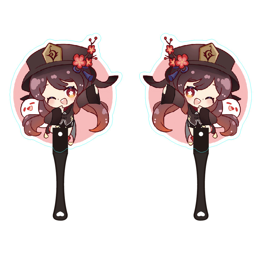 Anime Quạt tròn nhựa 25cm in theo 2 mặt