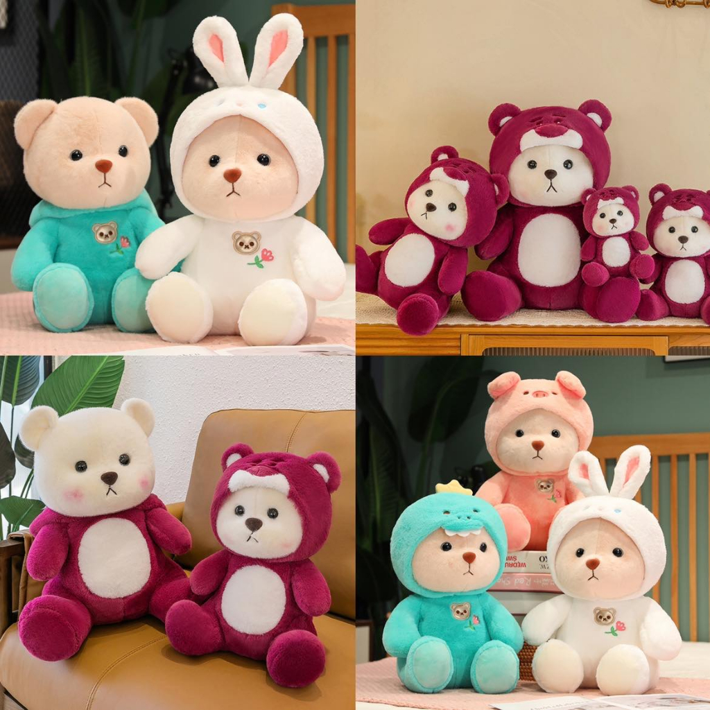 🌈Gấu Bông Lena Cosplay Gấu Dâu Gấu teddy Nhồi Bông Biến Hình Sáng Tạo Dễ Thương