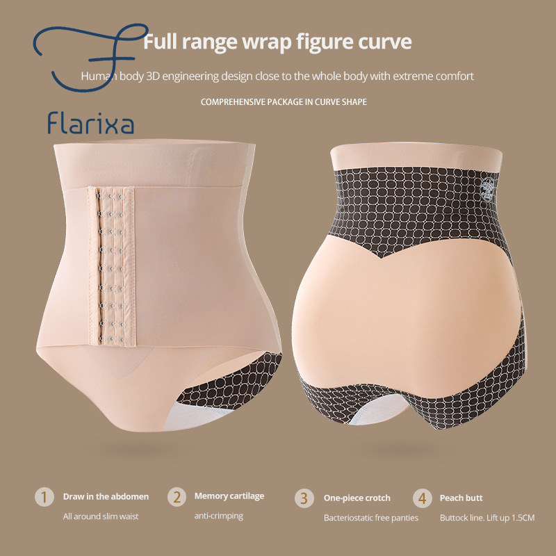 Flarixa Quần Lót Lưng Cao Định Hình Eo Không Đường May Plus Size Cho Nữ