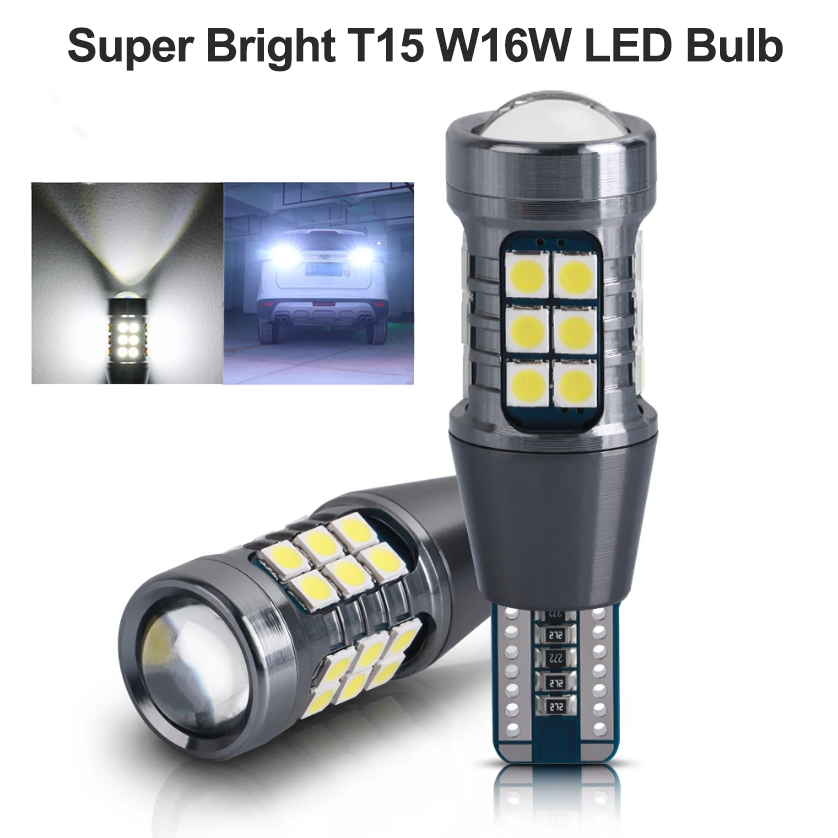 1 Đèn Led Tín Hiệu Đuôi Xe Ô Tô Siêu Sáng T15 W16W Led 921 912 3030 27SMD 12V