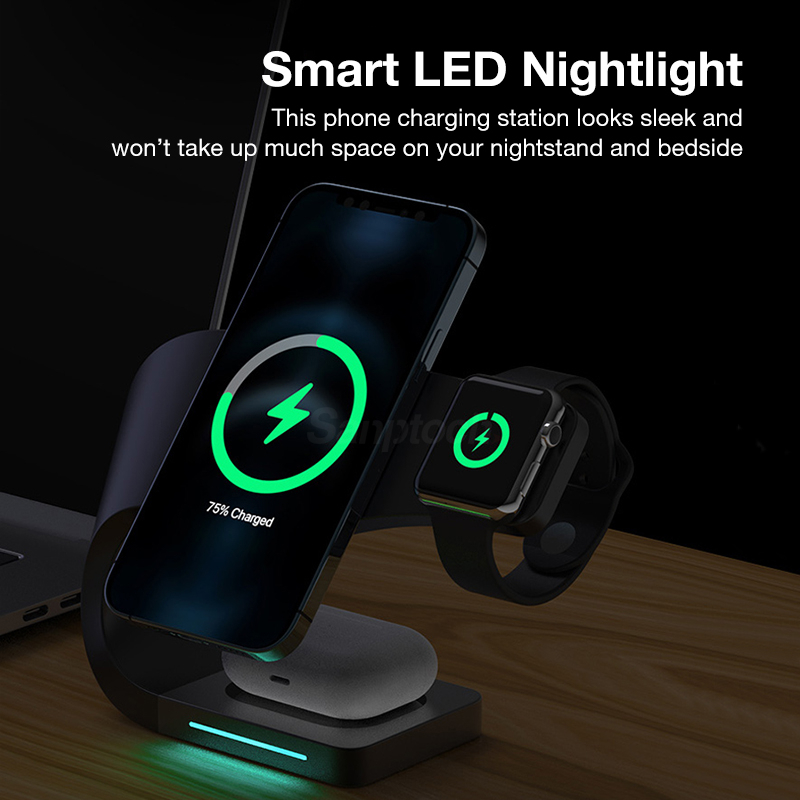 Đế Sạc Nhanh Không Dây 4 Trong 1 15W Qi Cho iPhone 14 / 13 / 12 Pro Max 8 / 7 / 6 / 5 / 4 / 3 / 2 / Airpods Pro2 / Pro