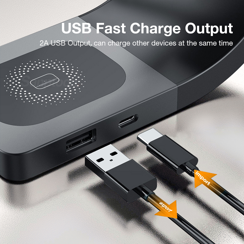 Đế Sạc Nhanh Không Dây 4 Trong 1 15W Qi Cho iPhone 14 / 13 / 12 Pro Max 8 / 7 / 6 / 5 / 4 / 3 / 2 / Airpods Pro2 / Pro