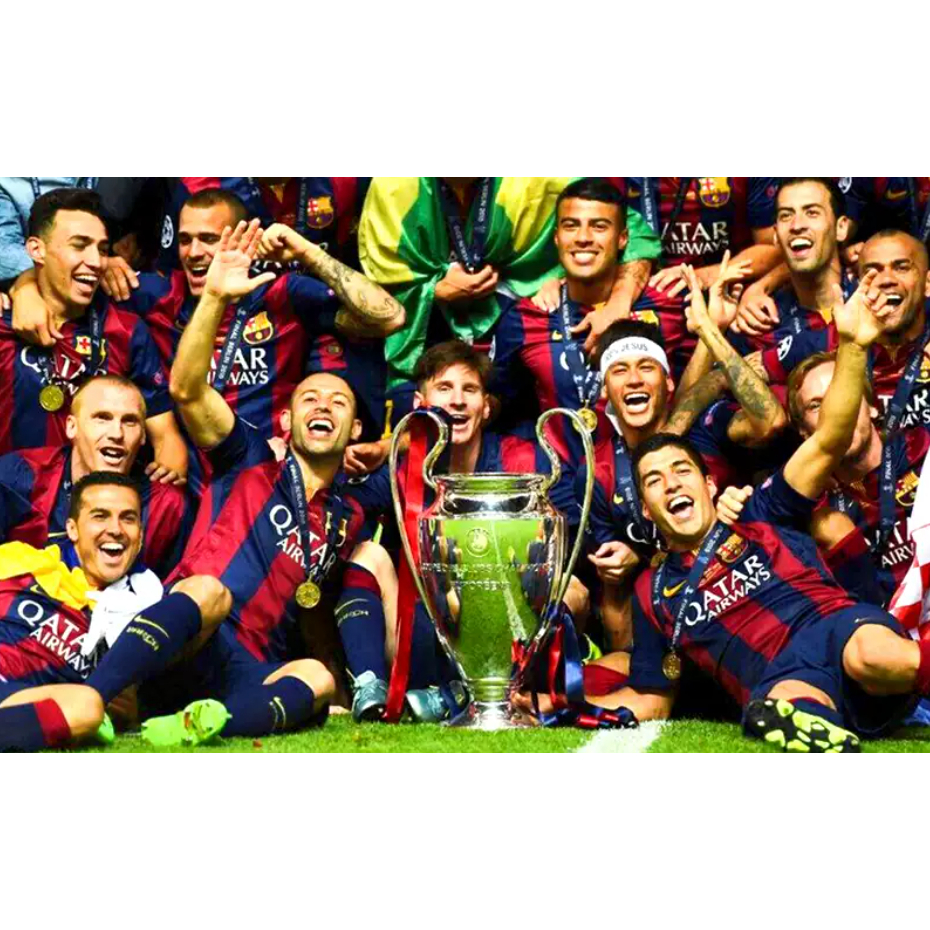 Bộ Quần Áo Đá Banh Đội Tuyển Barcelona Sân Nhà 2014 / 15 UCL Size S-2XL