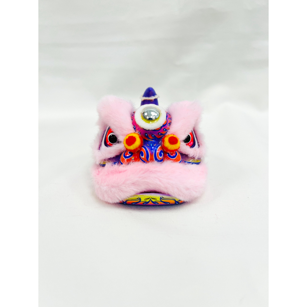 龙纹紫色粉毛 Tượng Sư Tử Bằng Nhựa Resin Thủ Công Dùng Trang Trí Xe Hơi Năm Mới