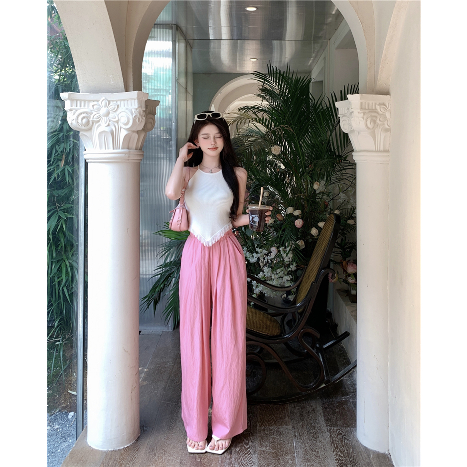 Cocory vn Bộ Áo Tank Top / Quần Dài Lưng Cao Dáng Ôm Thời Trang Mùa Hè Quyến Rũ Cho Nữ