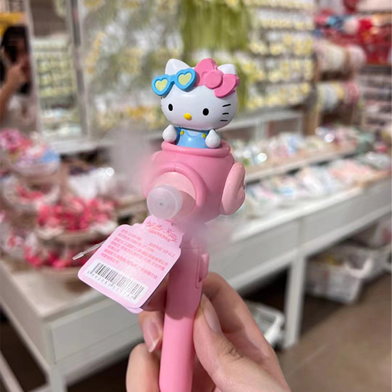 SANRIO Quạt Cao Su Mềm Kèm Giá Đỡ Điện Thoại 2 Trong 1 Hình Kuromi Cinnamoroll Hello Kitty