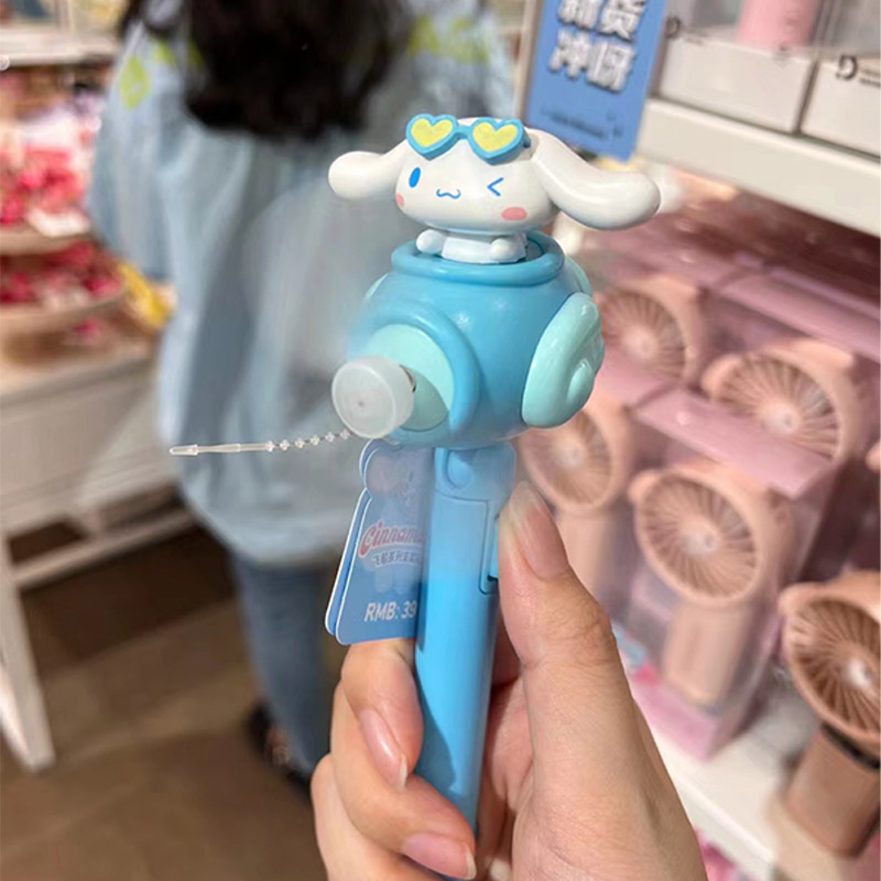 SANRIO Quạt Cao Su Mềm Kèm Giá Đỡ Điện Thoại 2 Trong 1 Hình Kuromi Cinnamoroll Hello Kitty
